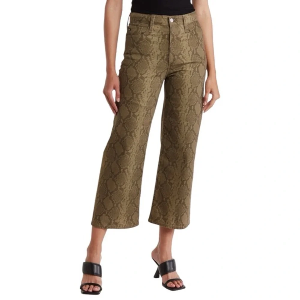 AG Etta‎ Snake Print High Rise Wide Leg Cropped Jeans Size 29